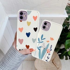 Colorful Boho Hearts Protective Phone Case